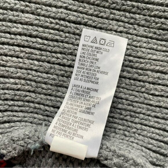 Tea Collection Grey Fair Isle Pattern Knit Zippered Sweater 6-12m - Picture 6 of 6